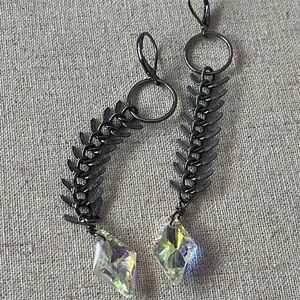 Crystal Fishbone Earrings